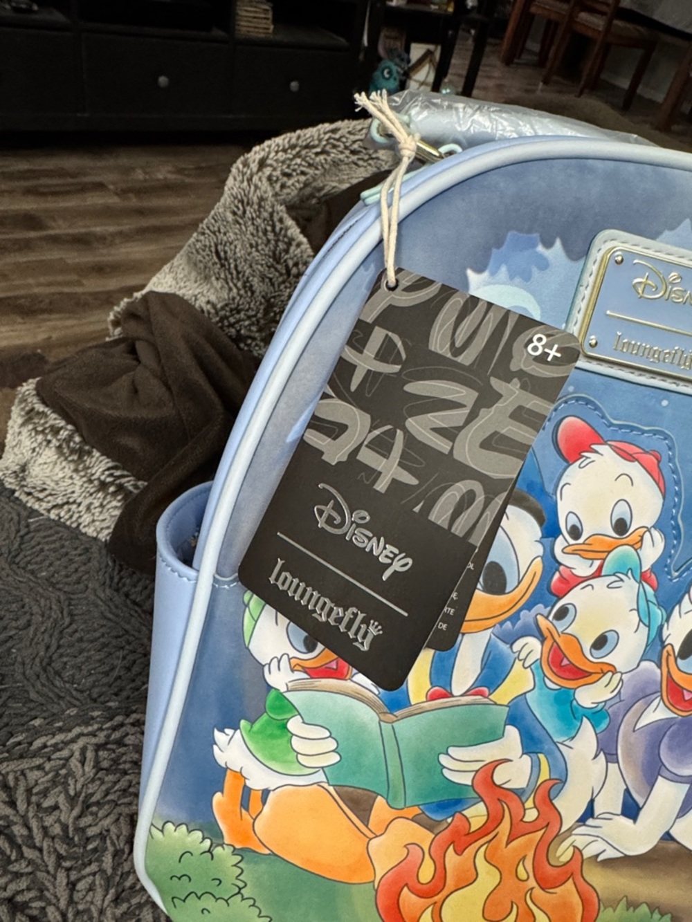 Loungefly Disney DuckTales Campfire Mini Backpack - Light Blue & Navy - Picture 3 of 5